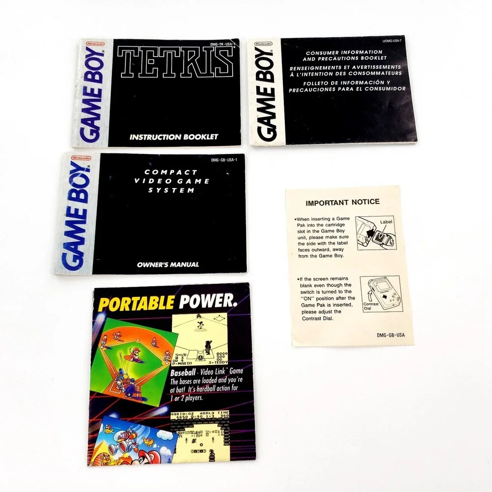 Original Nintendo Gameboy DMG-01 Tetris Bundle Complete In Box New Glass Lens
